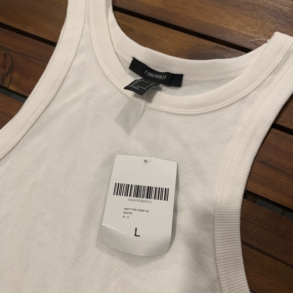 NWT Off White Cream Ribbed Racerback Ribbed Tank - Picture 3 of 8